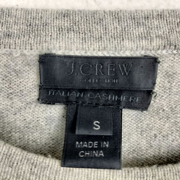 J Crew Collection Sweater Womens Small Gray Italian Cashmere Luxury Embellished - Picture 3 of 11